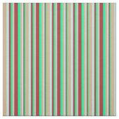 緑、茶色、ターコイズ、およびタンストライプ色 ファブリック (見本)