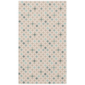 緑、茶色、ピンク色の水玉模様の幾何学的パターン テーブルクロス (正面)