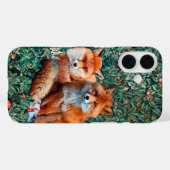 緑、葉、花の間の赤いキツネ Case-Mate iPhoneケース (裏面 (横))