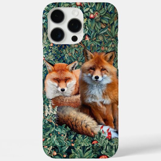 緑、葉、花の間の赤いキツネ Case-Mate iPhoneケース (裏面)