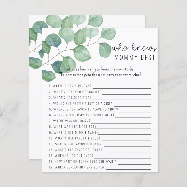 緑 – 誰がママのゲームを知っ最高のている (正面/裏面)