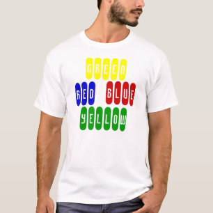 、緑、赤い、青いのTシャツ黄色い Tシャツ