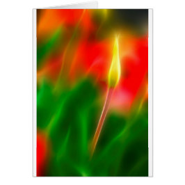 緑、赤くおよび黄色のチューリップの白熱