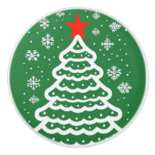 緑&赤クリスマス セラミックノブ (正面)