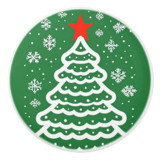 緑&赤クリスマス セラミックノブ