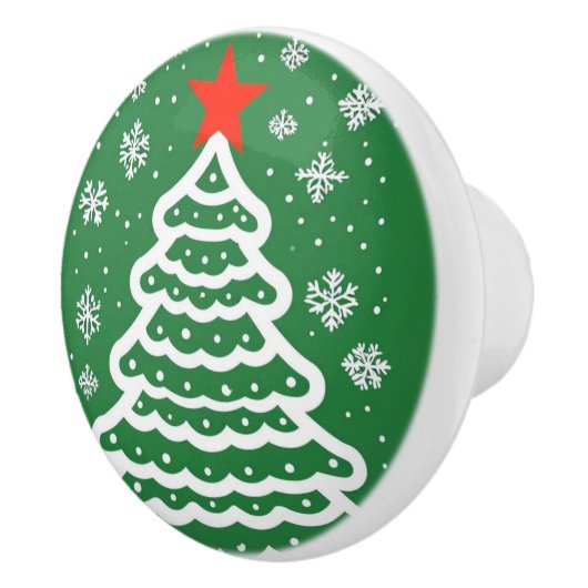 緑&赤クリスマス セラミックノブ (右)