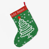 緑&赤クリスマス ラージクリスマスストッキング (裏面 (吊り時))