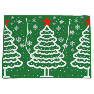 緑&赤クリスマス ラージペーパーバッグ
