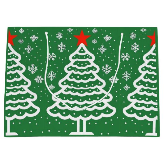 緑&赤クリスマス ラージペーパーバッグ (正面)