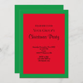 緑/赤フレームのクリスマスパーティの招待状 招待状 (正面/裏面)