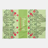 緑(赤フローラ) キッチンタオル (横)