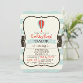 緑、赤、オレンジのホットエアバルーン 招待状 (スタンド正面)