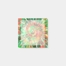 緑、赤、オレンジ絞り染め ポストイット