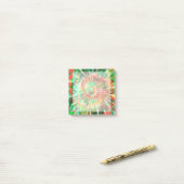 緑、赤、オレンジ絞り染め ポストイット (デスク上)