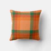 緑、赤、オレンジ、ベージュのタータンチェック クッション (裏面)