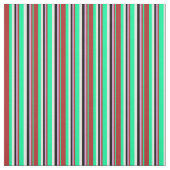 緑、赤、梅、黒、白の色のストライプ ファブリック (見本)
