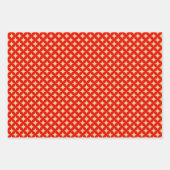 緑、赤、白のゴールデンダイヤモンドスター ラッピングペーパーシート (正面3)