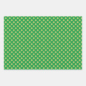 緑、赤、白のゴールデンダイヤモンドスター ラッピングペーパーシート (正面2)