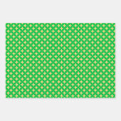 緑、赤、白のダイヤモンドスター ラッピングペーパーシート (正面3)