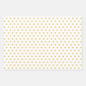 緑、赤、白の上の金の水玉の紙吹雪 ラッピングペーパーシート (正面)