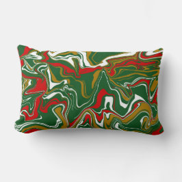 緑、赤、白、金ゴールドクリスマス大理石 ランバークッション