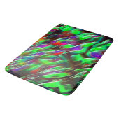 緑、赤、紫、薄紫色の波 バスマット (アングル)