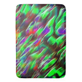 緑、赤、紫、薄紫色の波 バスマット (正面縦)