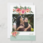 緑 赤 花柄 あなただけの写真を飾る クリスマス (正面)