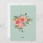 緑 赤 花柄 あなただけの写真を飾る クリスマス (裏面)