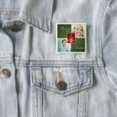 緑、赤、金ゴールドクリスマスツリーの写真ボタン 缶バッジ (インサイチュ)