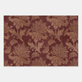 緑、赤、金ゴールドフェイクフローラ ラッピングペーパーシート (正面2)