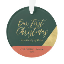 緑、赤、金ゴールドモダン初めてのクリスマス