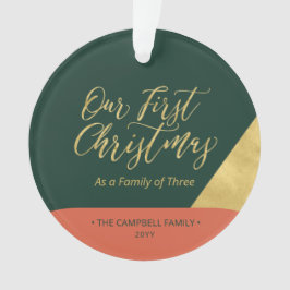 緑、赤、金ゴールドモダン初めてのクリスマス オーナメント