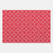 緑、赤、金ゴールド、白のヴィンテージ包装紙 ラッピングペーパーシート (正面)