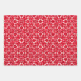 緑、赤、金ゴールド、白のヴィンテージ包装紙 ラッピングペーパーシート