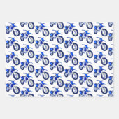 緑、赤、青のダートバイクバイク ラッピングペーパーシート (正面3)