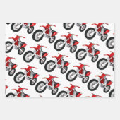 緑、赤、青のダートバイクバイク ラッピングペーパーシート (正面2)