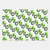 緑、赤、青のダートバイクバイク ラッピングペーパーシート (正面)