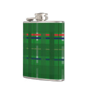 緑、赤、青、金ゴールド、銀の緑に草を植えた フラスク (左)