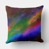 緑、赤、青、黄、紫の抽象芸術枕 クッション (裏面)