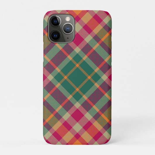 緑 赤 黄色 スコットランド タータン プリント Case-Mate iPhoneケース (裏)