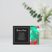 緑、赤、黒の大理石シャープ 名刺 (スタンド正面)