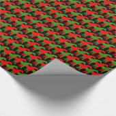 緑、赤、黒馬のクリスマス ラッピングペーパー (角)