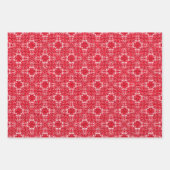 緑、赤、黒、白のヴィンテージ ラッピングペーパーシート (正面)