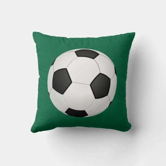 緑、金ゴールドの女の子のサッカー年長夜ギフトのアイディア クッション (裏面)