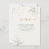 緑、金ゴールドの葉のバチェロレッテ週末の日程 (裏面)