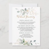 緑、金ゴールドの葉のバチェロレッテ週末の日程 (正面)