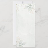 緑、金ゴールドの葉のバチェロレッテ週末の日程 招待状 (裏面)