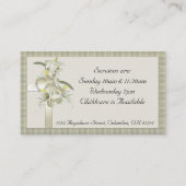 緑(金ゴールドクロス付き)/ハート/フラワー名刺 名刺 (裏面)