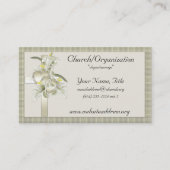 緑(金ゴールドクロス付き)/ハート/フラワー名刺 名刺 (正面)